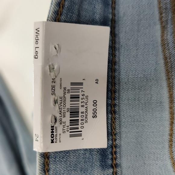 SONOMA Wide Leg High Rise Button Fly Jeans, Size 24 - Picture 11 of 12